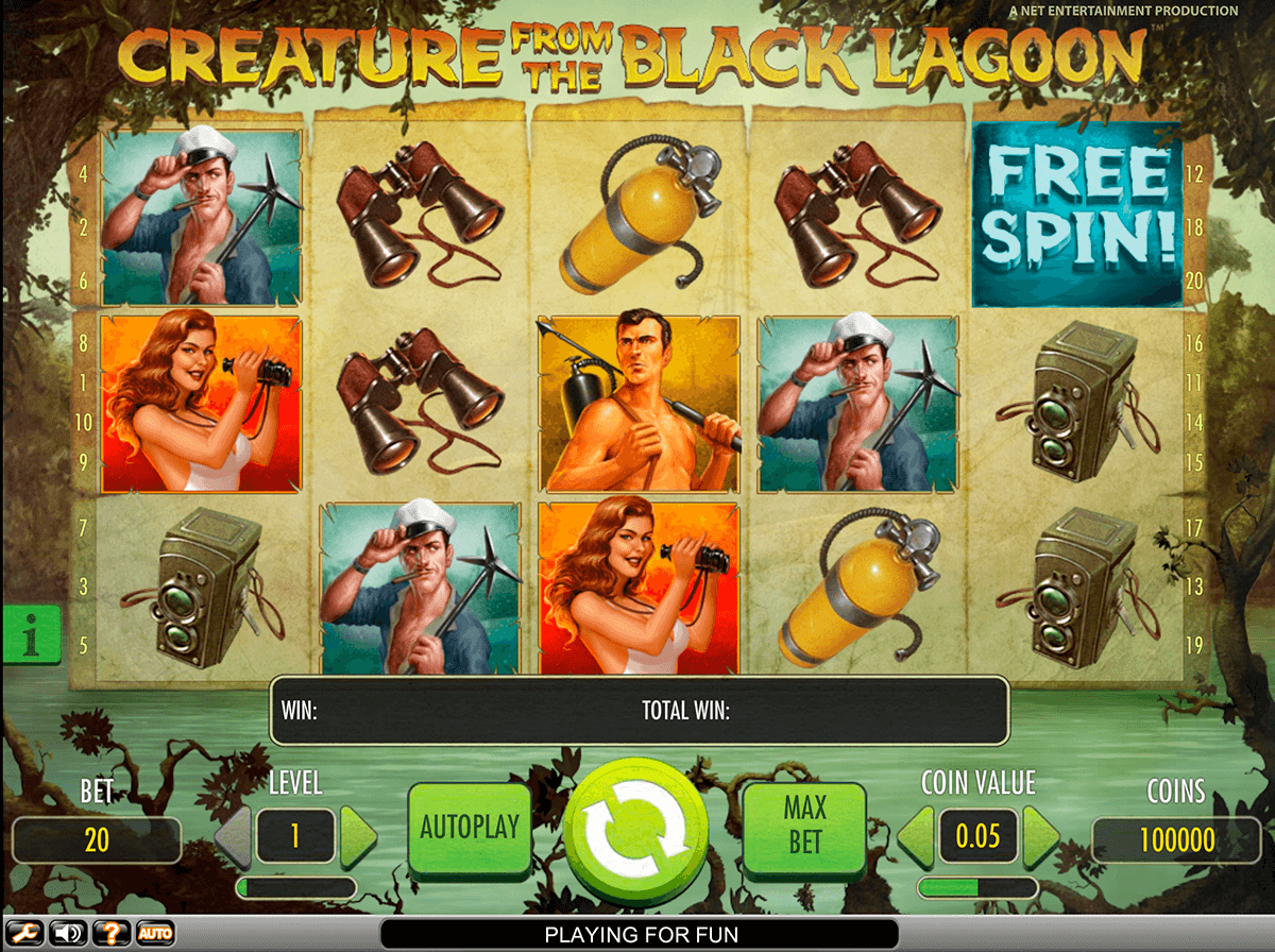 Creature From the Black Lagoon video slot machine screenshot