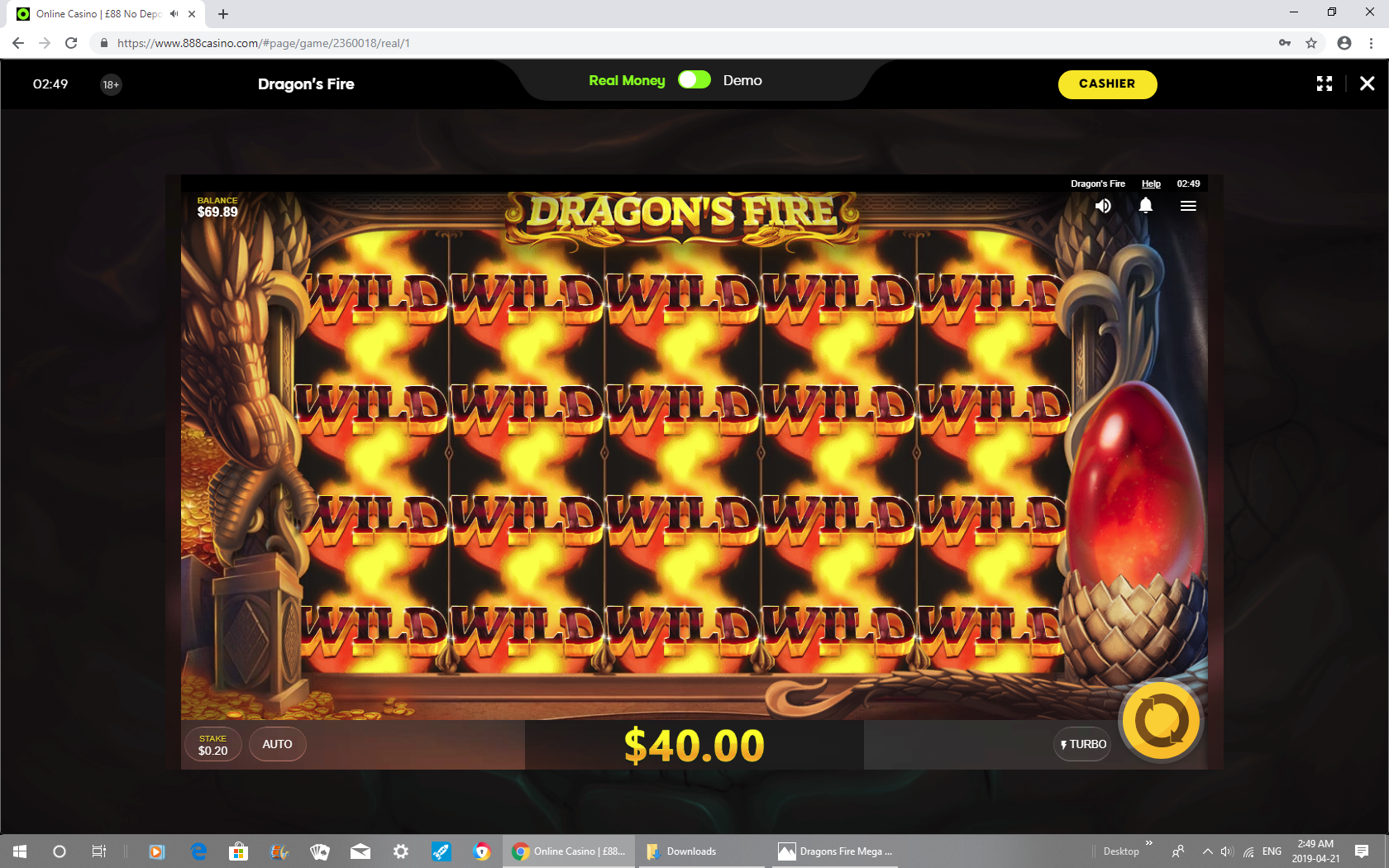 Dragon Wins video slot game screenshot