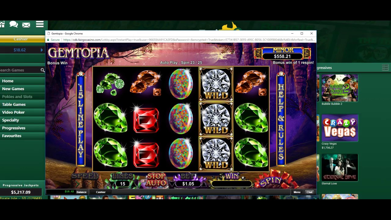 Gemtopia slot game screenshot