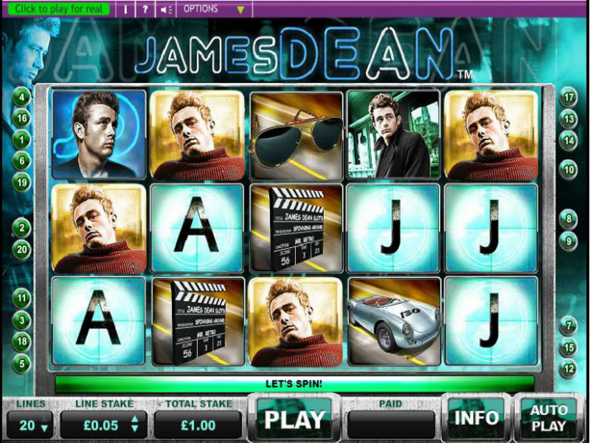 James Dean slot game screenshot