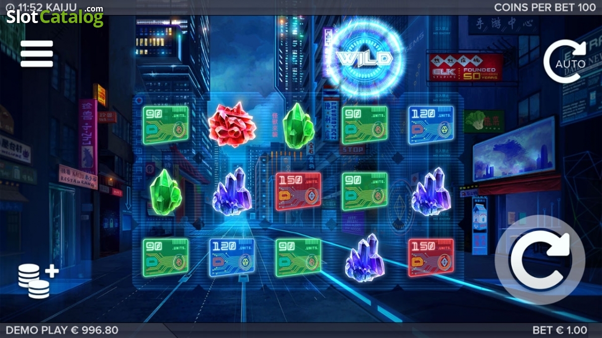 Kaiju slot machine screenshot