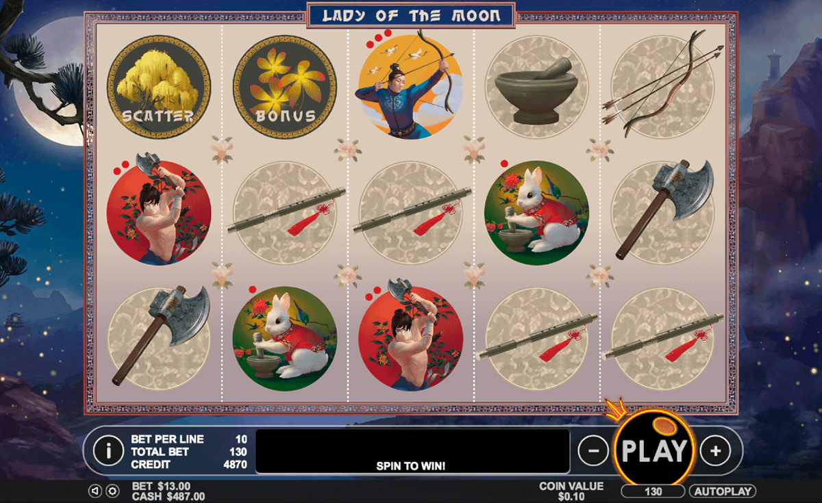 Lady of the Moon video slot machine screenshot